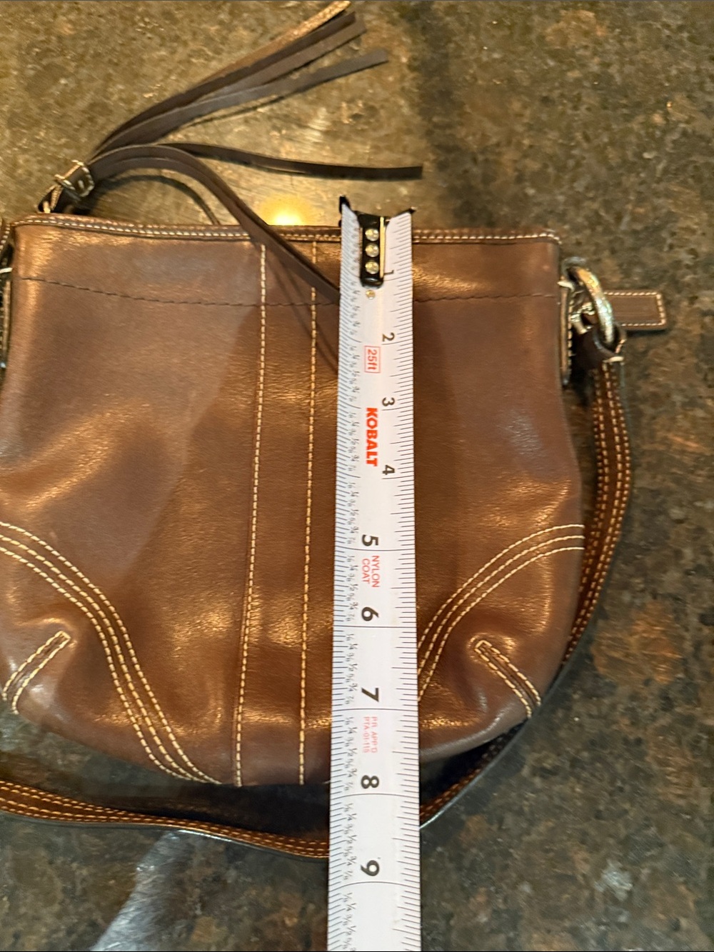 Vintage Y2K Coach SoHo Brown Leather Small Crossbody with White Stitching - Picture 13 of 13
